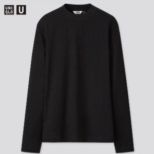 Uniqlo Women Cotton Mock Neck Long Sleeve Shirt